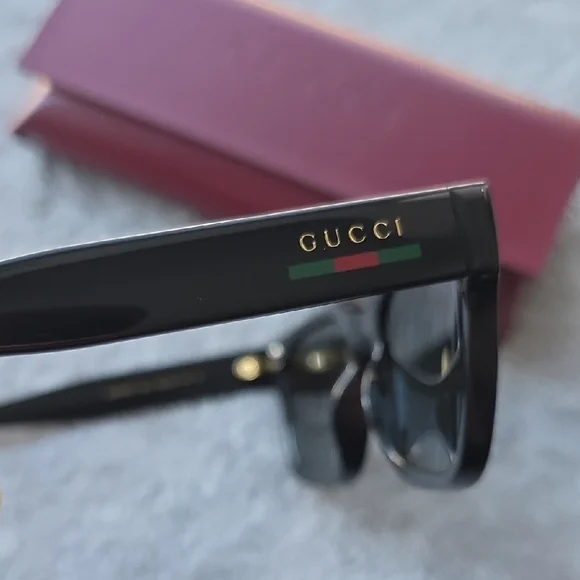 Gucci Black Sunglasses with Gold Accents